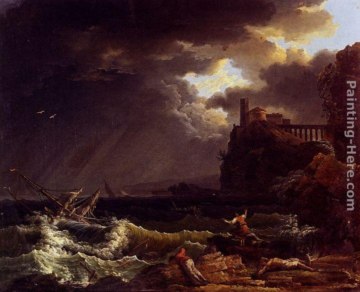 Claude-Joseph Vernet A Shipwreck In A Stormy Sea By The Coast
